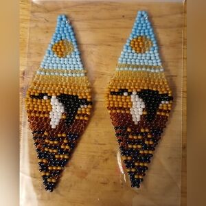 Hand made earrings birds flying